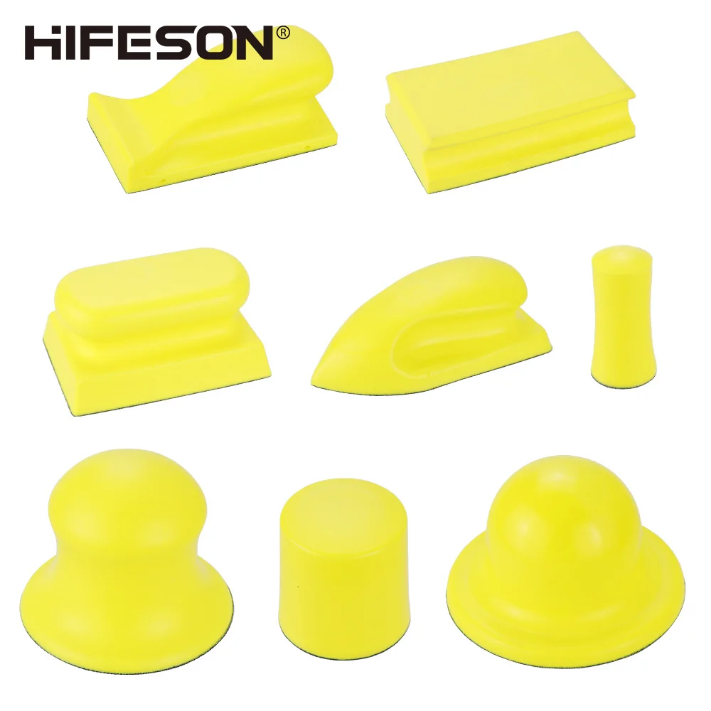 HIFESON PU 핸드 샌딩 블록 백킹 플레이트, 후크 및 루프 샌딩 디스크 홀더, 목재 가구 복원, 홈 아트 자동차 DIY