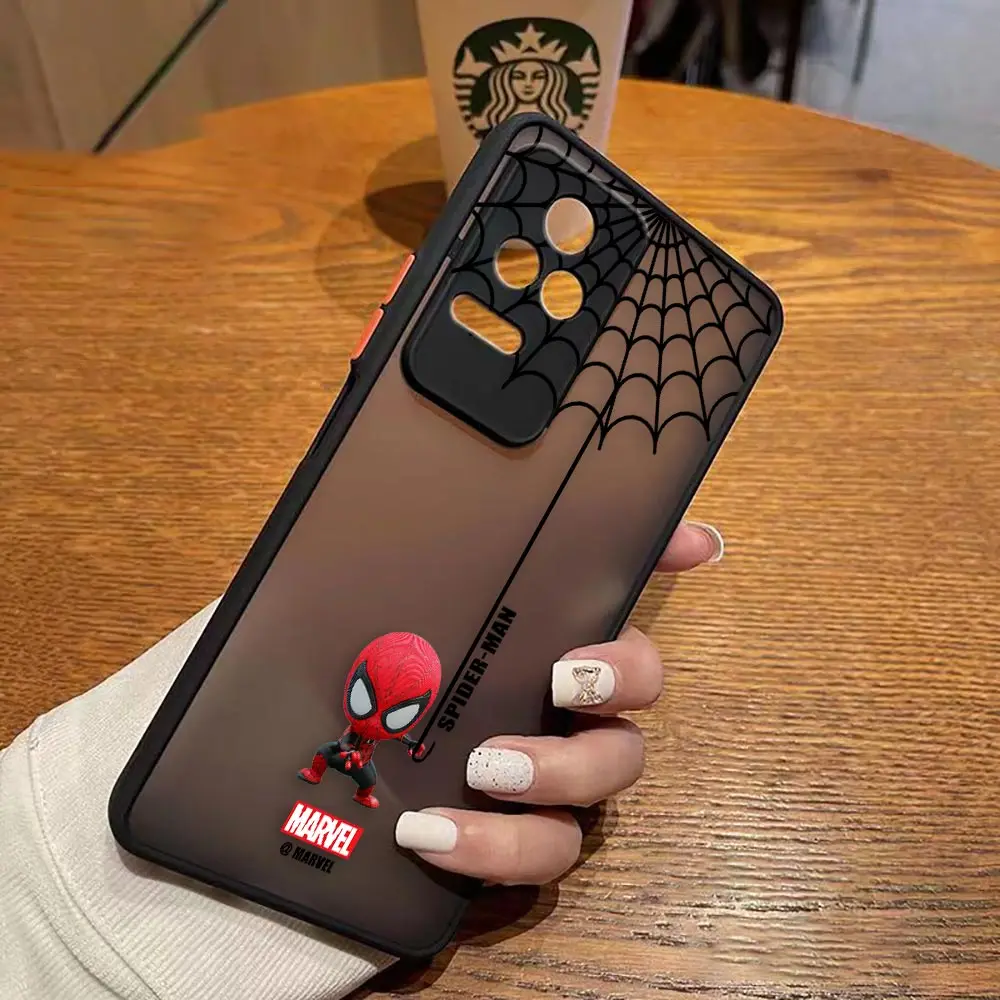 thumbnail image 1 of Funda mate para Redmi A1 K50 K40 GAMING K30 K20 10X 10C 10 9C 9T 9A 9 8 PRO 4G 5G Funda dibujos animados Marvel Spider-Man Spider Web, 1 of 5