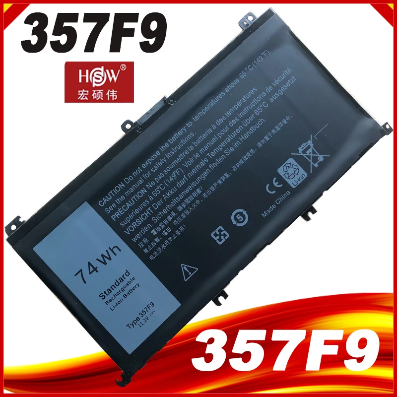 

11.4V 74Wh 357F9 Battery For DELL Inspiron 15 5576 5577 7000 7557 7559 7566 7567 P65F P57F INS 15PD-1748B Laptop Battery