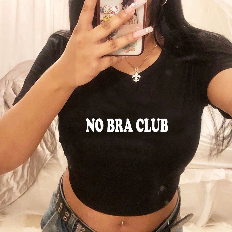 NO BRA CLUB Original Crop  No bra club, No bras, Wet t shirt