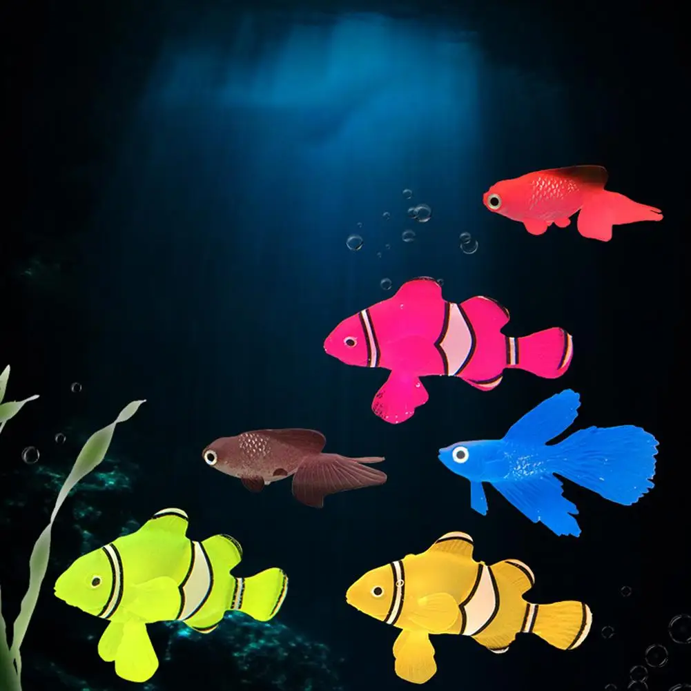 Faux poisson rouge flottant en silicone pour aquarium, simulation  artificielle Shoous, décoration précieuse, ornements de bocal à poisson