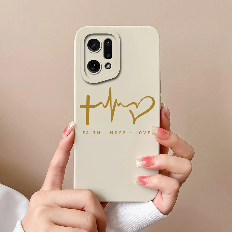 Heart Liquid Silicone Phone Case with Camera Protection - Premium Back Cover  Coque for Oppo Find Smartphones