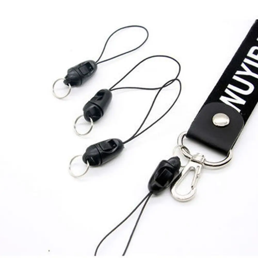 10-Pack Nylon Black Detachable Phone Lanyards with DIY Pendant Option