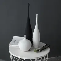 Modern Minimalist Handmade Ceramic Vase Black and White Simple Design Handmade Art Decoration Living Room Model Room Vase Decor 2