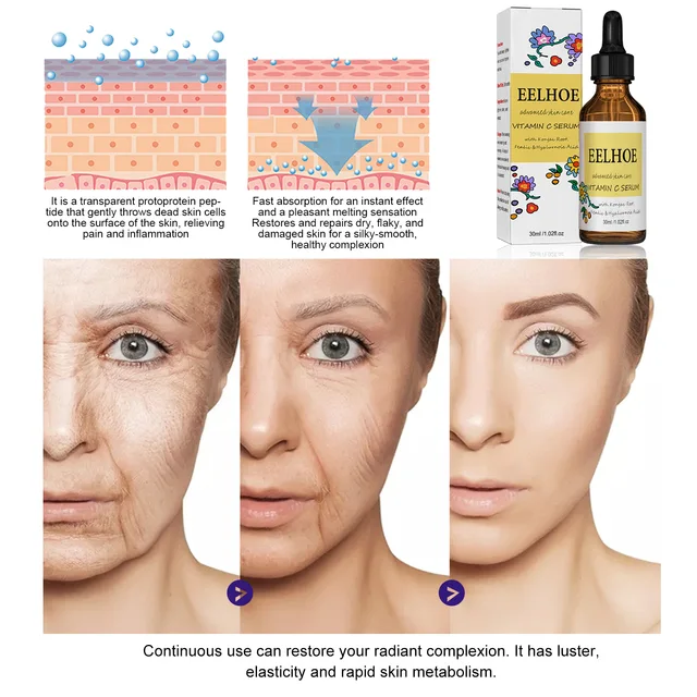 C -Vitamin Essence Tenyésztés Osztály Oldat Világosító Bőr Tónus Halványító Ráncok Bezáró Pórusok Hidratáló Bőrápolás - Image 4