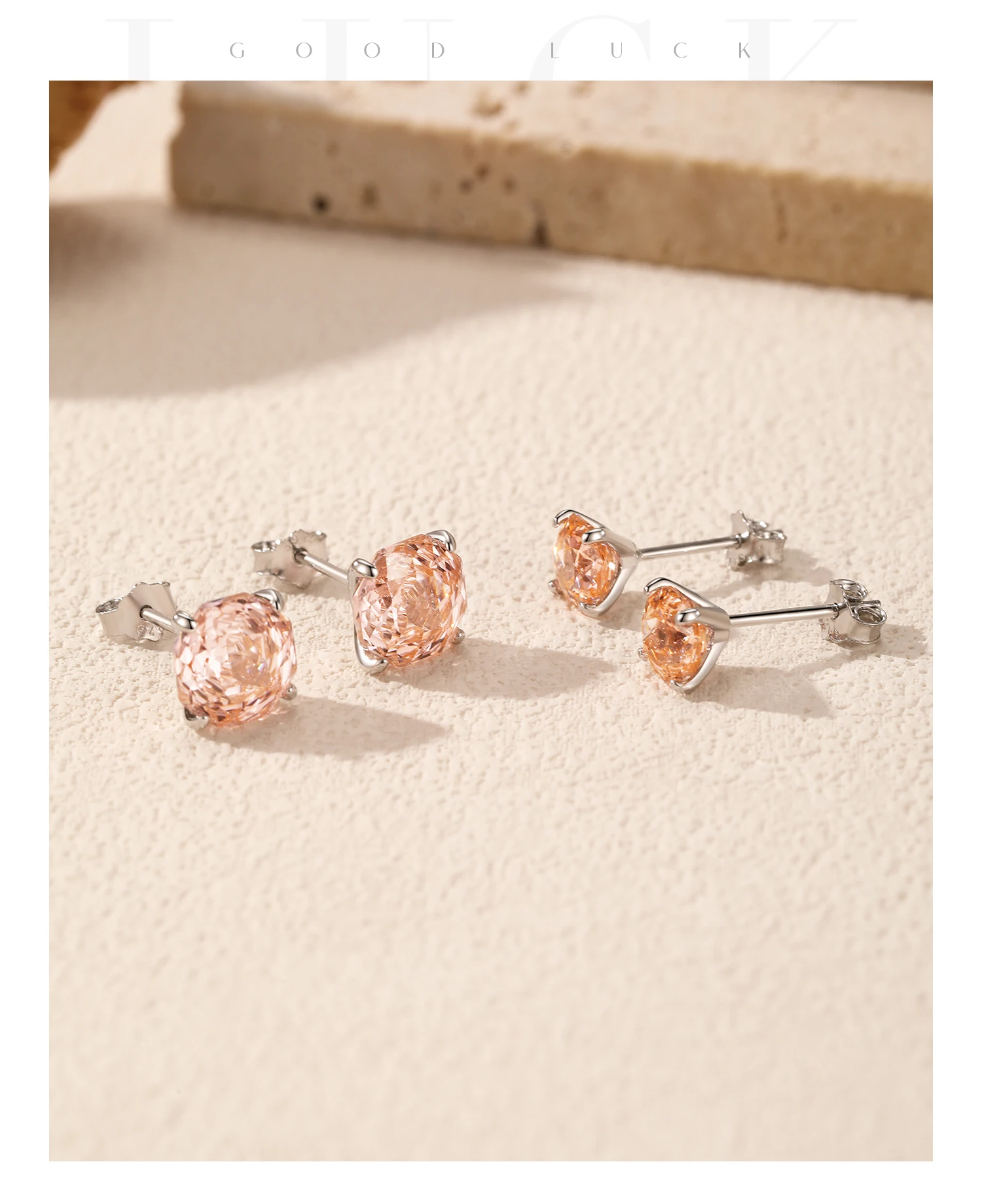 MODIAN Glänzende Rose Cut Zirkonia 925 Sterling Silber Sonnenuntergang Farbe Ohrstecker Für Frauen Party Dating Edlen Schmuck Geschenke – Detail 7