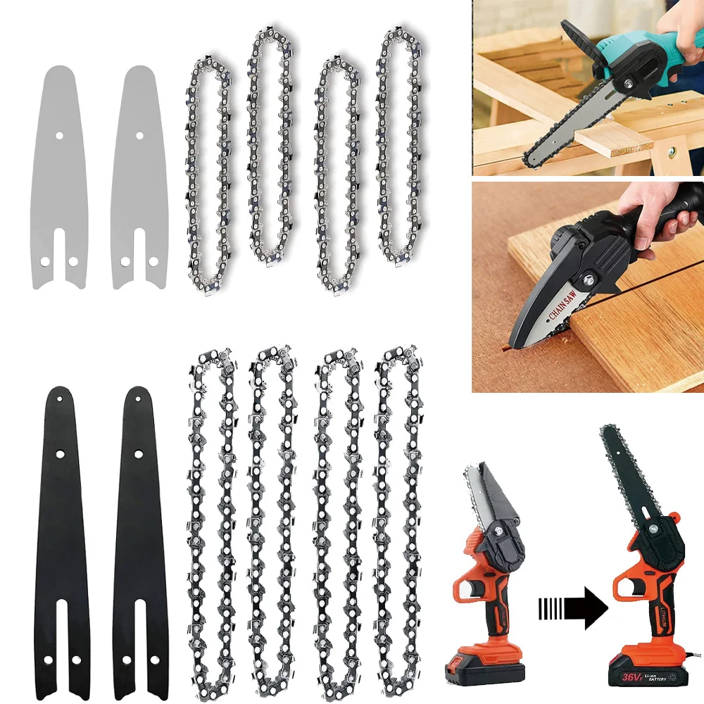 

Mini Steel Chainsaw Chain Electric Saw Accessory Replacement Chain for Electric Pruning Saw Garden Logging Tools 8 Inch Set