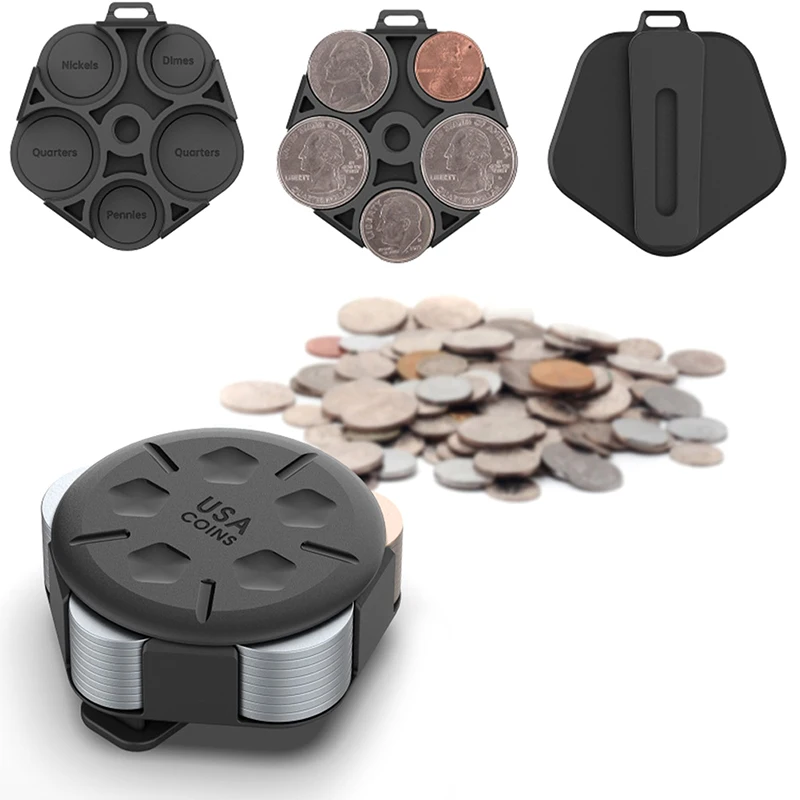 Plastic Coin Collection Purse Wallet Organizer Holder Mini Euro Dispenser Box