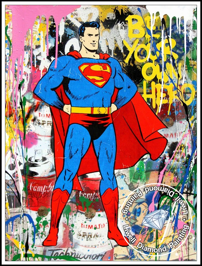 家の装飾のためのスパイダーマンとジョーカーの現代的なポップアートの