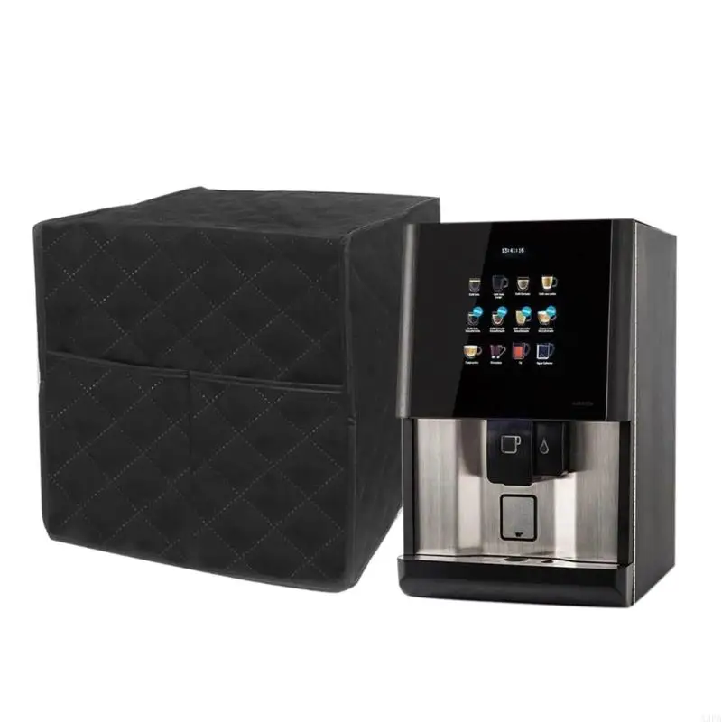 A3PA Coffee Maker Cover Dust Stain Resistant Coffee Machine Covers with Pockets Washable Kitchen Appliance Cover