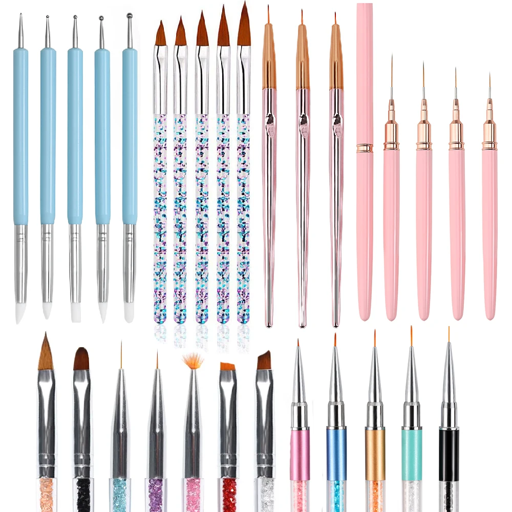 

Nail Art Brushes Tool Set/Nail Dotting Tools/Nail Dust Brush/Striping Nail Art Brushes for Long Lines & Nail Drawing Pen Set