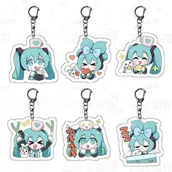 Cute Hatsune Miku Anime Acrylic Keychain Pendant - Fashionable Surprise Gift (A set of 9)