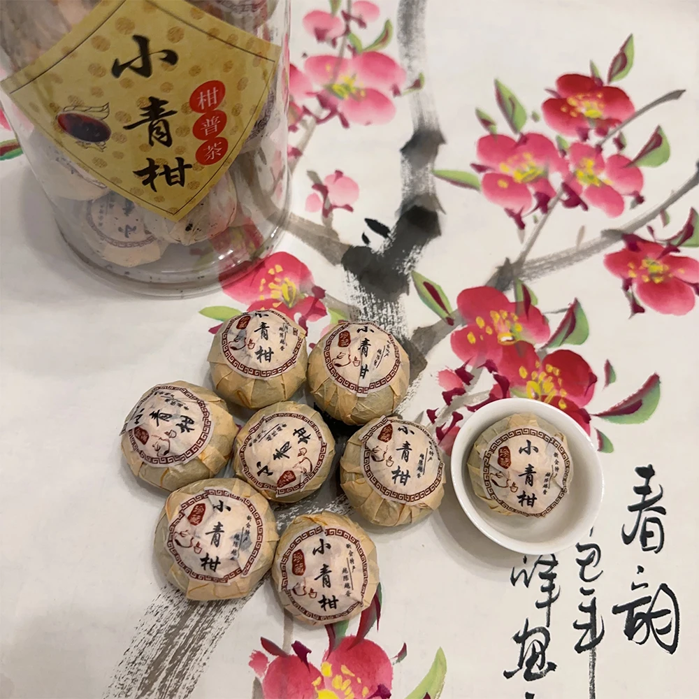 Китайская бумага для упаковки чая XinHui XiaoQingGan сорт шу пуэр, Юньнань, спелый цитрусовый чай Pu'er, упаковочная бумага