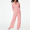 Roller Rabbit Monkey Pajamas Preppy Pjs Cute Pj Pants Sets For Women Y2k Long Sleeve Pajamas Set 2 Piece Loungewear 4