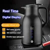 1000ml Led Digital Display 12v 24v Car Electric Kettle Household 220v Thermal Insulation Electric Kettle 304 Stainless Steel 1