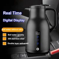 1000ml Led Digital Display 12v 24v Car Electric Kettle Household 220v Thermal Insulation Electric Kettle 304 Stainless Steel 1