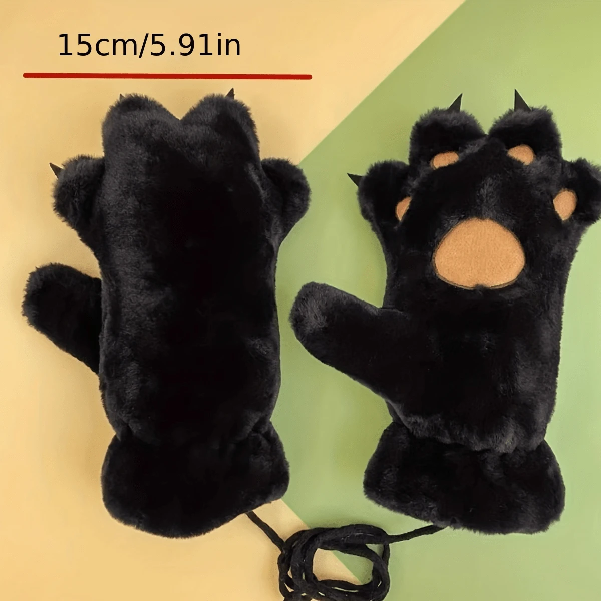 1pair Bear claw gloves padded and thickened to prevent cold and keep warm