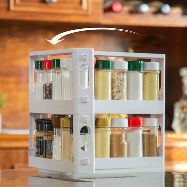 Kitchen Spice Rack Rotating Spice Organizer Slide Cabinet Cupboard Seasoning  Bottle Storage Rack Spice Shelf Kitchen Organizer - AliExpress