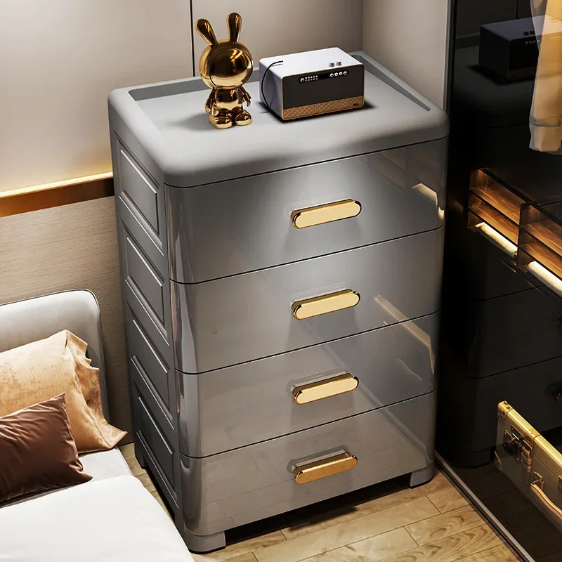 

HOOKI Official Bedside Table Modern Light Luxury Drawer Small Apartment Storage Cabinet Thickened Locker Bedroom and Househol