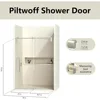 Shower Door, 56-60 in. Wide,Clear Tempered Glass and Seal with Handle and Stainless Steel Hardware,Frameless Sliding Shower Door 3