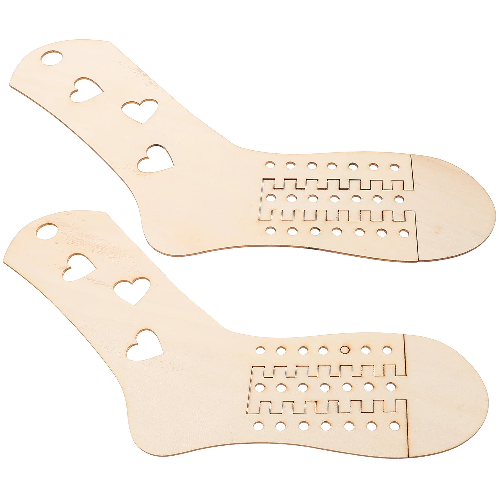 2 Pcs DIY Wooden Sock Knitting Tools Blockers for Woven Socks Models Mold Crochet