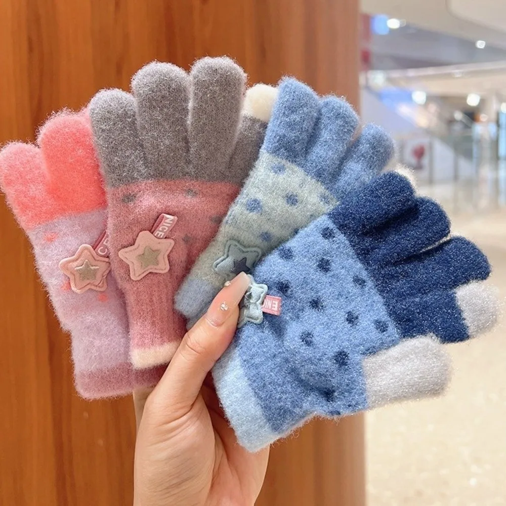 Kids Polyester Winter Gloves Full Fingers Windproof