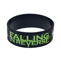 25 Pcs Falling In Reverse Silicone Rubber Wristband One Inch Wide Bracelet for Music Concert 2