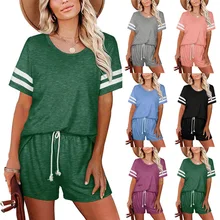 

2021 Casual Oversize Sports Shorts Suits Women Tracksuit T-shirt +shorts 2 Pieces Set Female Chic Loose T-shirt Shorts Suits