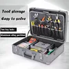 Complete Tool Box Multi-purpose Hard Aluminum Organizer Suitcase Tool Electricians Accessories Parts Storage Case Set with Lock 4