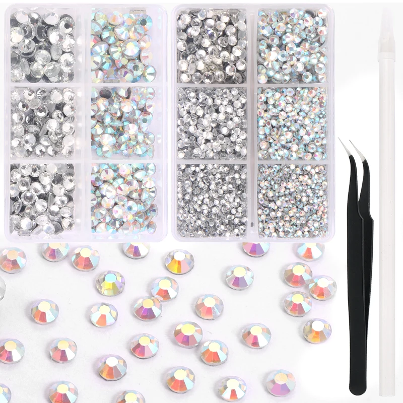 QIAO Bulk Pack Glitter Non Hotfix Crystal Glass Rhinestones for Crafts Face  Art Sewing & Fabric Garment Nail ArtDecorations - AliExpress