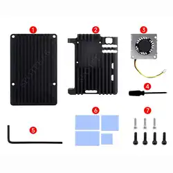 Enhanced Aluminum Alloy Case with Built - In Cooling Fan (PI5 - CASE - H)