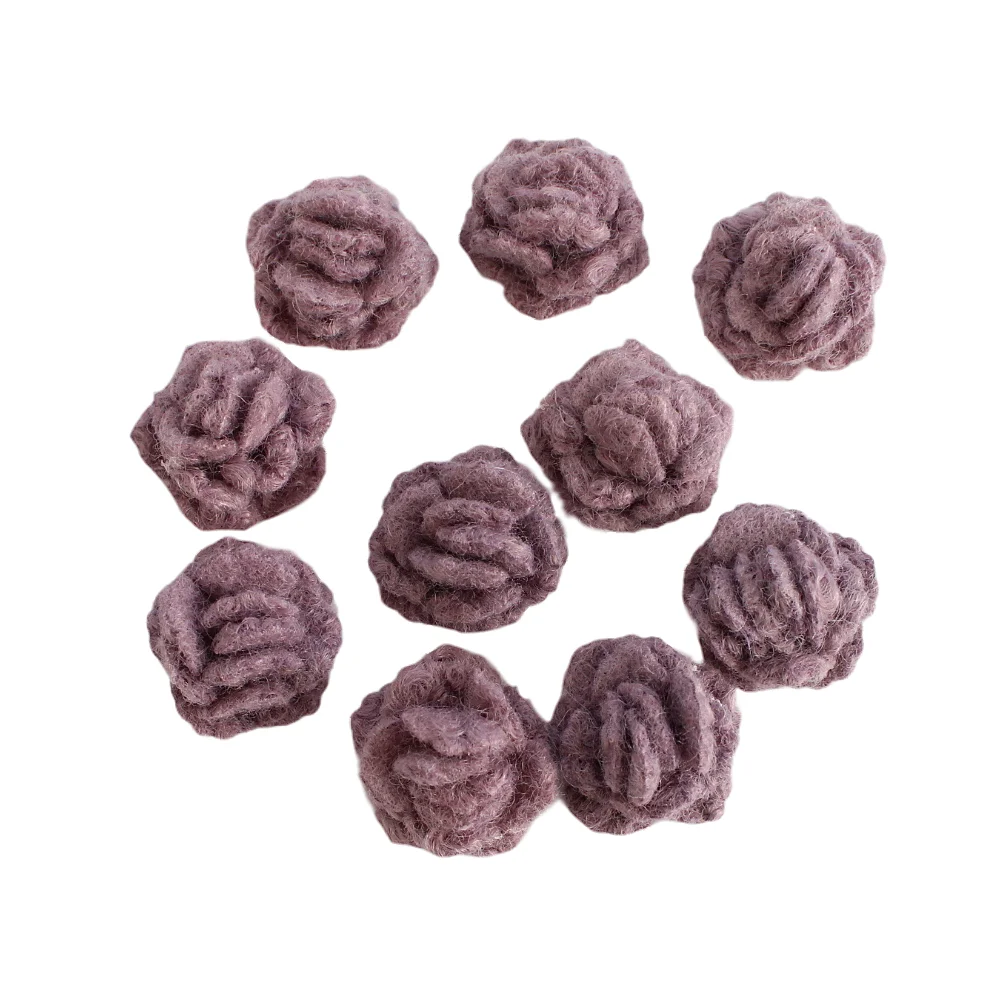 Nette wolle filz blume für DIY haar zubehör Handwerk blumen flache rückseite haar blume – Detail 10