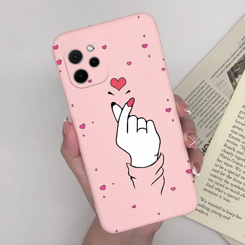 Heart Silicone Matte Shockproof Phone Case - Soft Back Cover, Enhanced Protection