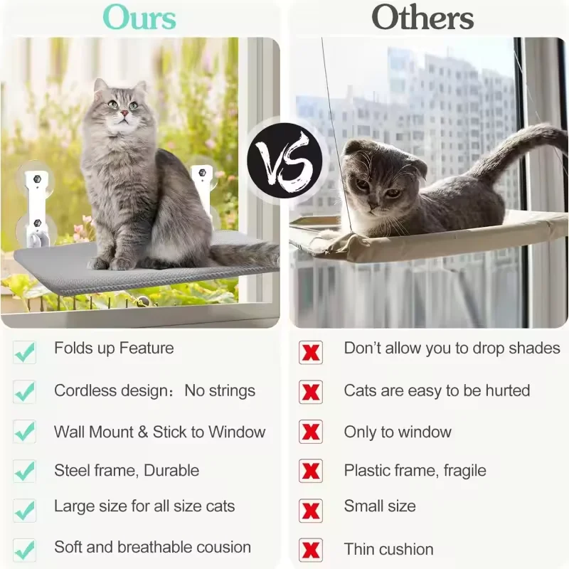 Foldable Cat Window Hammock Perch 5