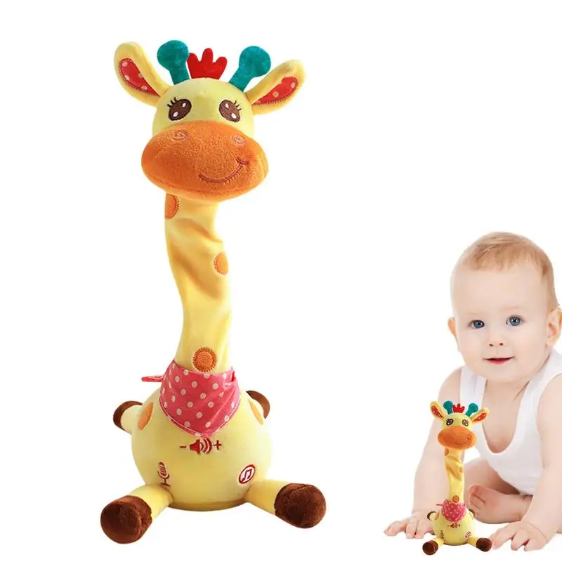 Dancing Talking Giraffe Toy Funny Light Up Twisting Dancing Giraffe Toy Record & Repeating What You Say Wisting Electronic plush