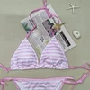 2025 Sexy Holiday Beach Style High-value Pink and White Striped Printed Swimsuit Bikini Babes Hot Spring Vacation Ins Girl 2