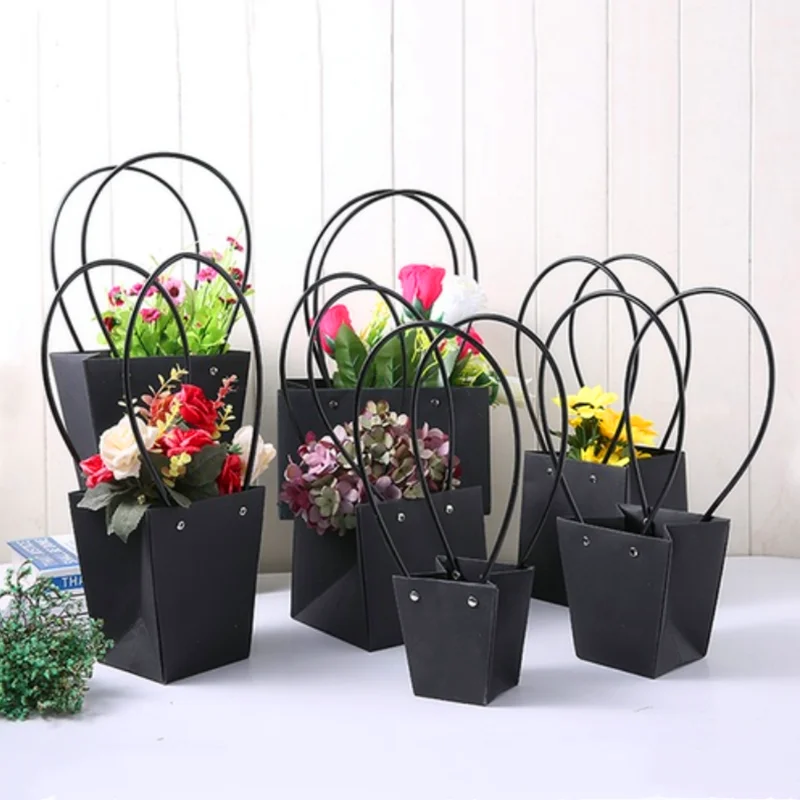 

Черная Подарочная коробка высокого качества, 10 шт., водонепроницаемые Разноцветные сумки из крафт-бумаги для конфет и цветов на День святого Валентина