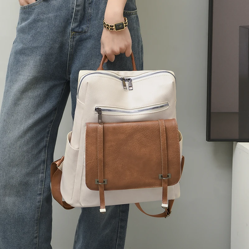 High Quality PU Leather Brand Backpack For Women Fashion  display picture 3