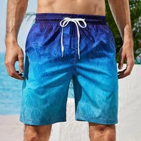 Summer Men's Swimwear Board Shorts Flower Leaf Pattern Beach Shorts Gym Fitness Pant Surfing Trunks Men Swimsuit Brief Quick Dry 1