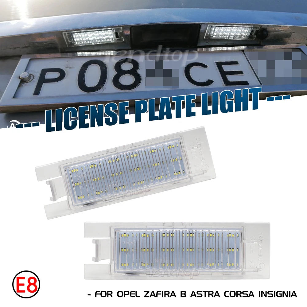 

2Pcs Car LED License Number Lamps Plate Lights for Opel Astra H J Corsa C D Insignia Tigra B Twintop Vectra C Zafira B OPC