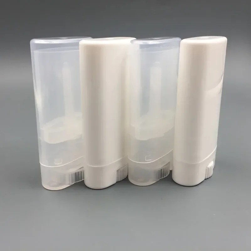 3/12/20/30/50/100 15ml 0.5oz Black White Clear Oval Plastic Lip Balm Tube Empty Deodorant Stick Bottle Container 6