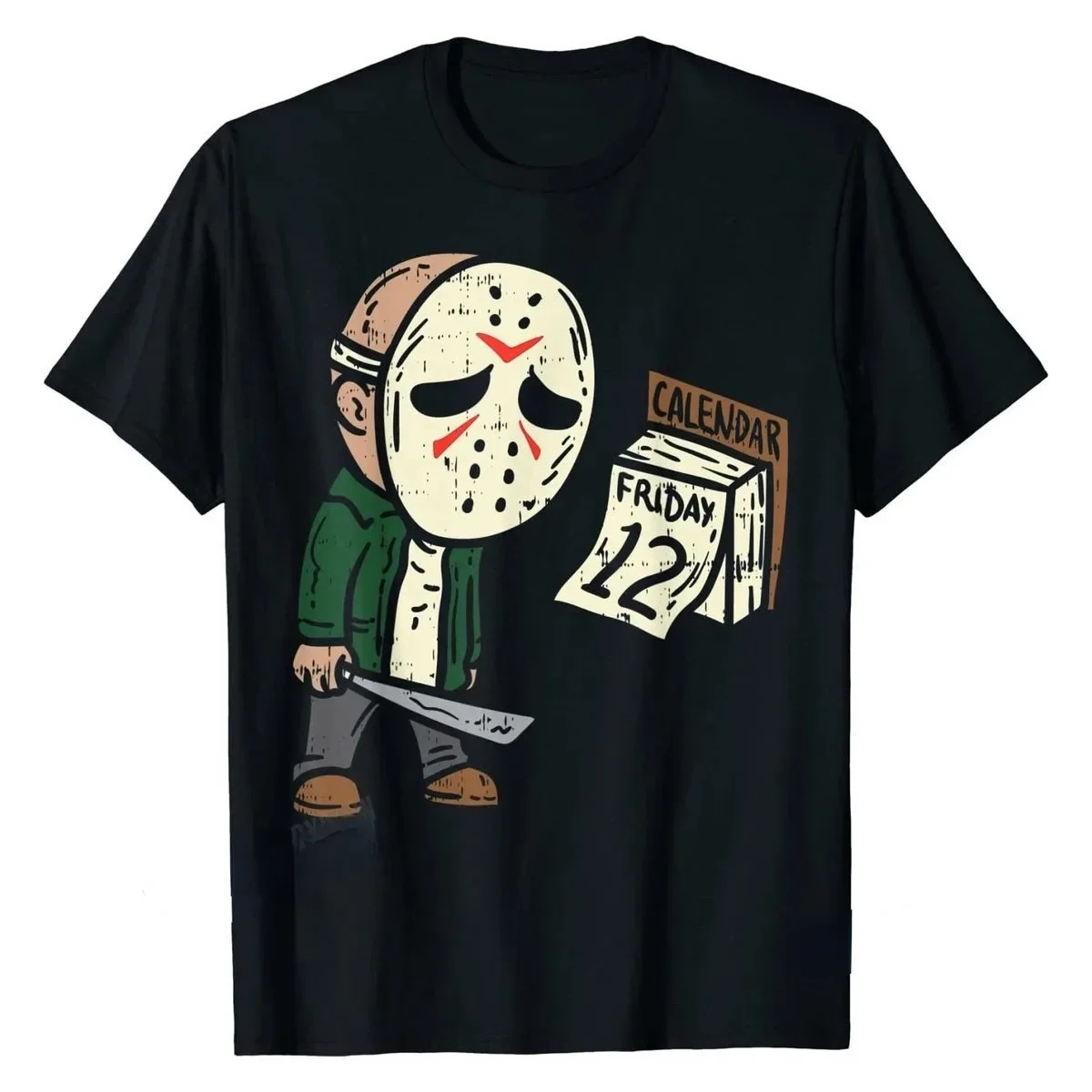 

Friday 12th Halloween Horror Movie Humor T-Shirt for Men Funny Casual Short Sleeve Tops Cotton Oversize Men Tshirt Birthday Gift