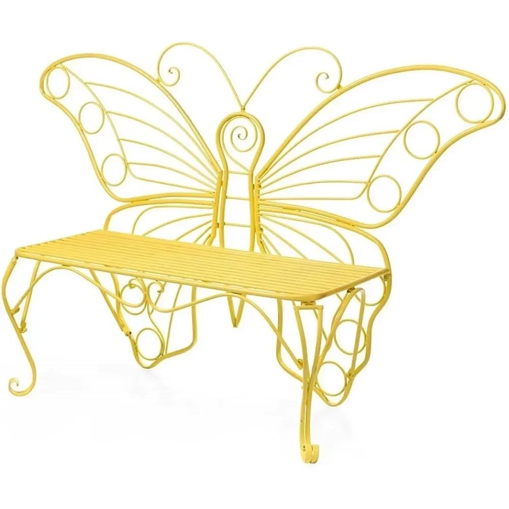 Yellow Metal Outdoor Bench – 300 lbs Capacity 1