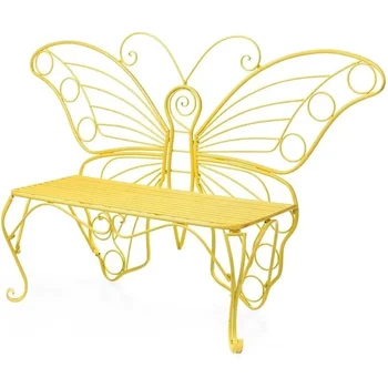 Yellow Metal Outdoor Bench – 300 lbs Capacity 1