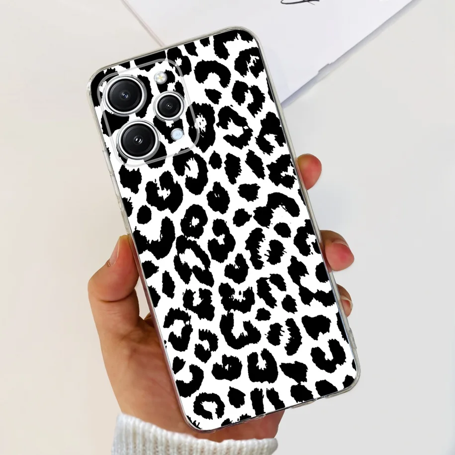 For Redmi 12 Soft Silicone Back Cover Flower TPU Case Phone Funda 6.79"