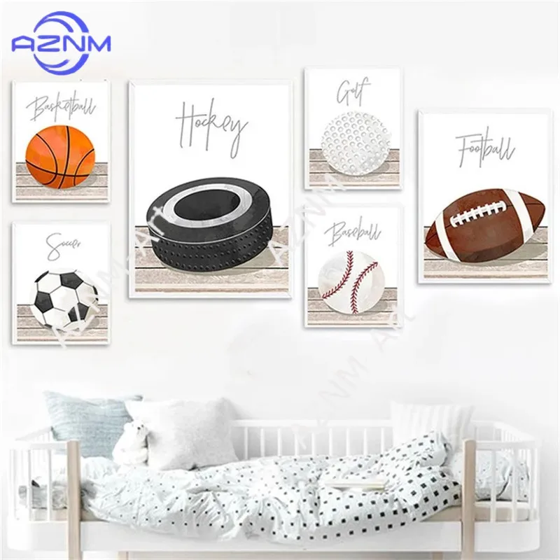Quadri su Tela con Temi Sportivi: Calcio, Basket, Baseball, Golf - Poster e Immagini per Decorazione Camere dei Bambini e dei Ragazzi - immagine 4
