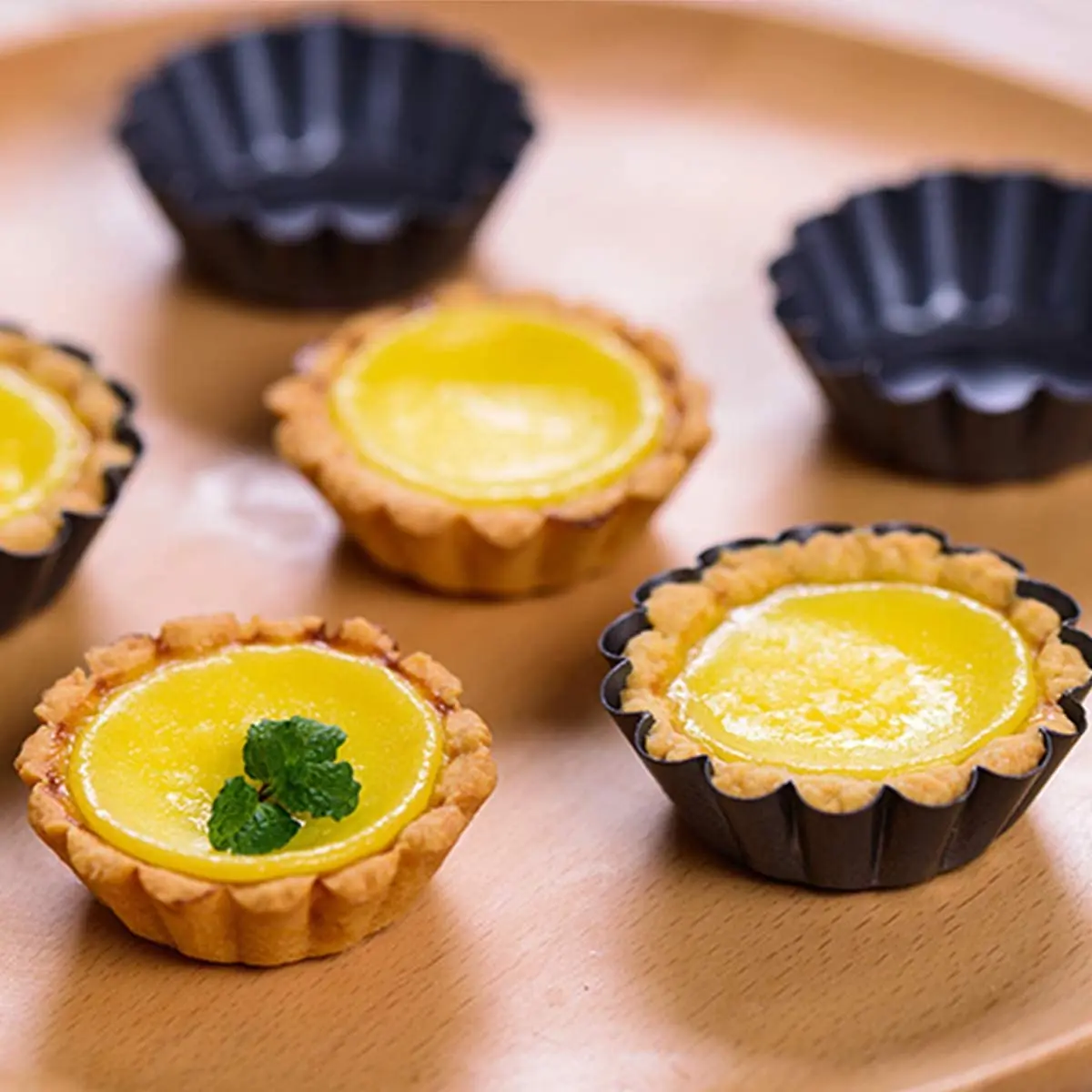 

Egg Tart Mold,Cupcake Muffin,Cake Cookies Jelly Mould Pan Maker Diameter 6.5cm,Thickened Steel Carbon Steel Reusable Baking Cups