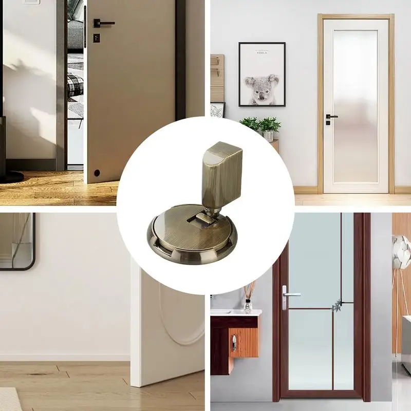 Mechanical Floor Door Stopper Invisible No Drilling No Magnetic Door Stopper Adjustable Windproof Keep Open