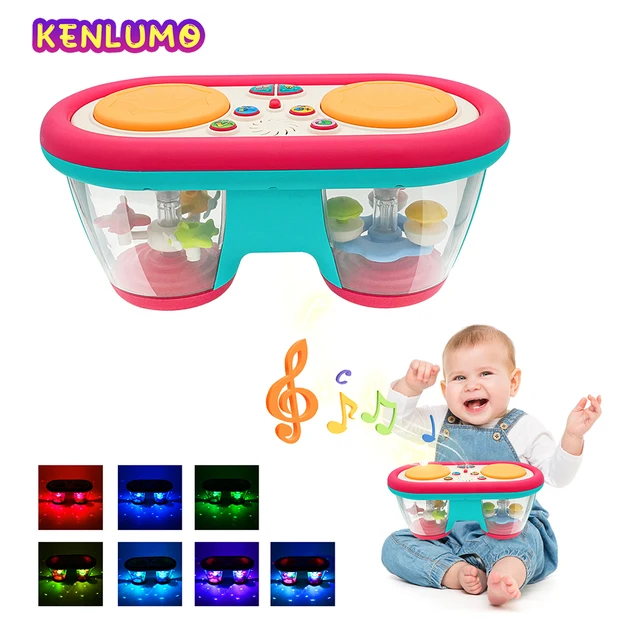 KENLUMO-juguete Musical para niños, tambor de Clap para bebés, música giratoria de más de 12 meses, juguetes sensoriales, instrumento de luz Flash, Educación Temprana, 2024