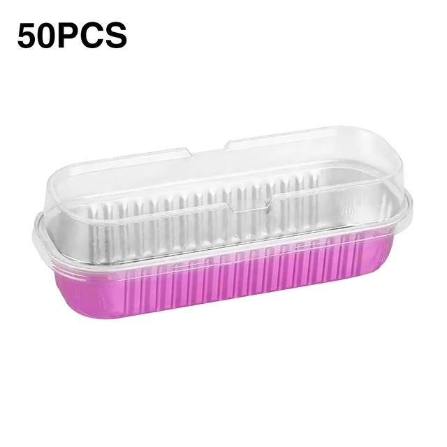 50pcs Aluminum Foil With Lids Tins Liners Muffin Disposable Cheesecake